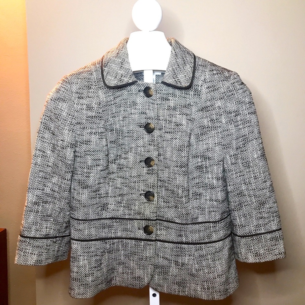 Ann Taylor Brown Tweed Jacket, 12P